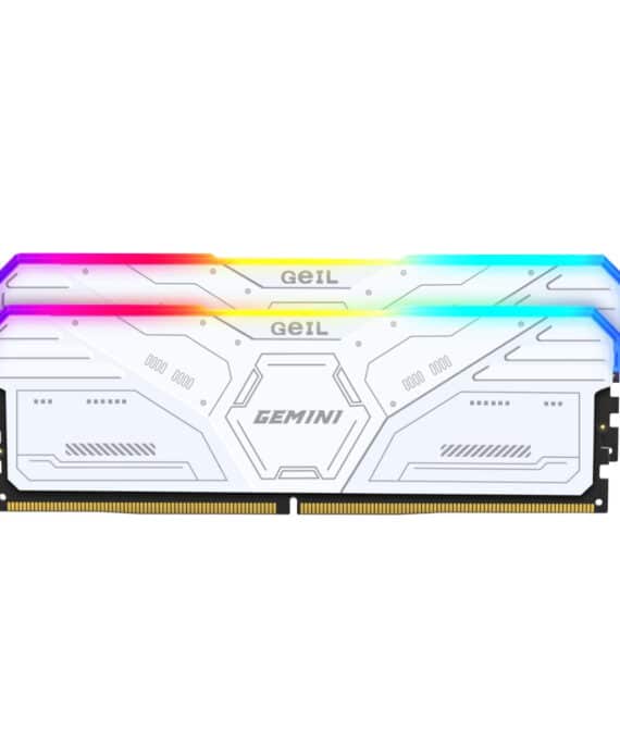 GeIL Gemini RGB 32GB DDR5 6000MHz Desktop Gaming Memory Kit (2 x 16GB) – White