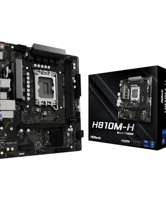 ASRock H810M-H Intel LGA1851 Micro ATX Motherboard - Black