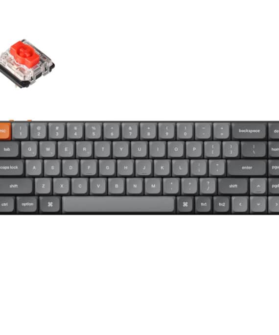 Keychron K7 Max QMK/VIA 65% Wireless Custom Mechanical Keyboard | RED Switches