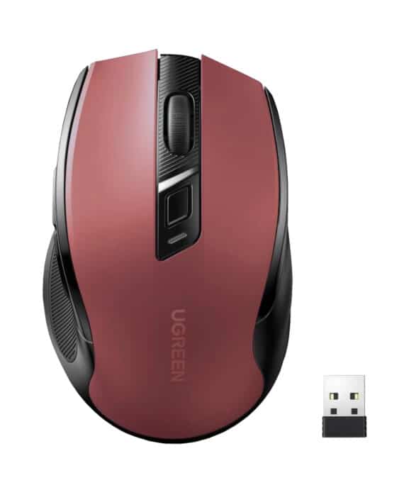 UGREEN MU006 2.4GHz Wireless Optical Mouse - Red