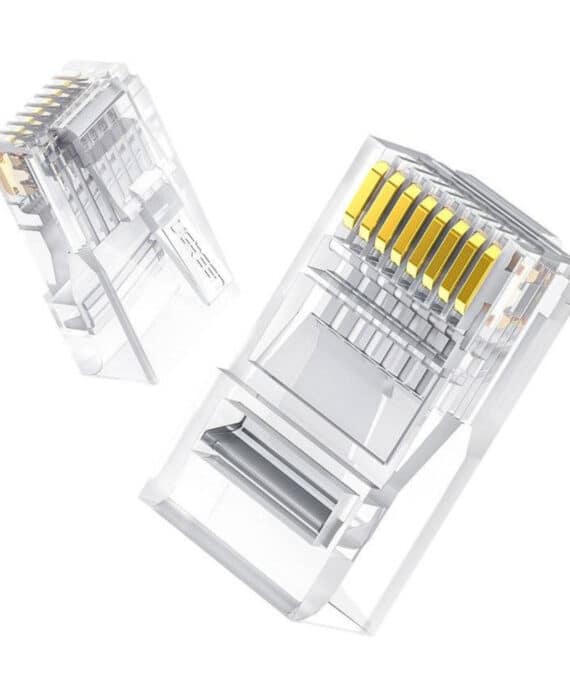 UGREEN Cat6 RJ45 Modular Plugs - Transparent with Gold Contacts (10 Pieces)