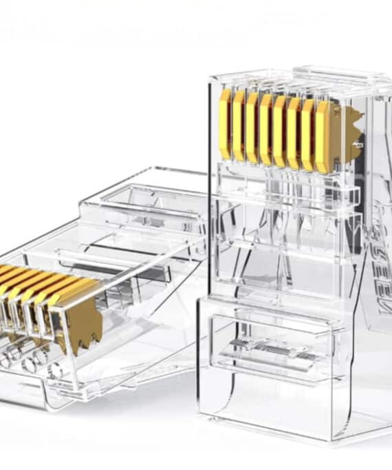 UGREEN Cat6 RJ45 Modular Plugs (50 Pcs)–Transparent with Gold Contacts