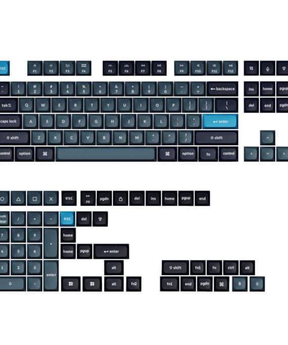 Keychron Double Shot KSA PBT Keycap Set - Dark Grey/Grey/Blue