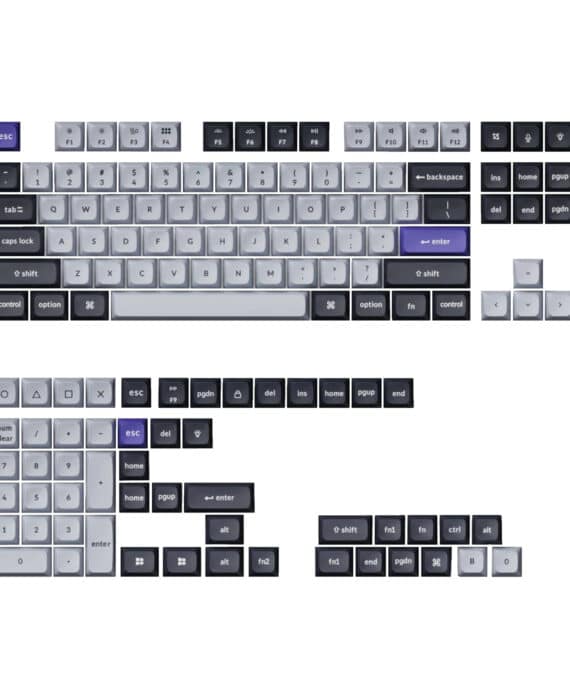 Keychron Double Shot KSA PBT Keycap Set - Dark Grey/White Smoke