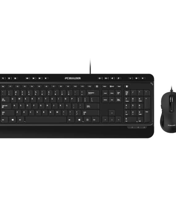 PCBuilder ALPHA Silent Wired Keyboard and Mouse Combo