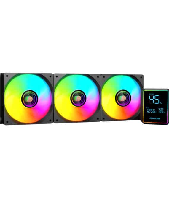 PCBuilder BLIZZARD FREEZE 360mm AIO ARGB Liquid CPU Cooler - Black