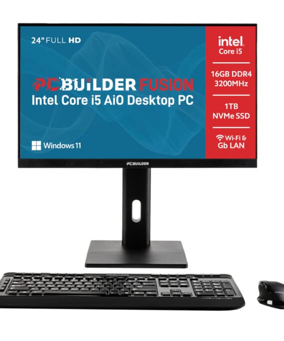 PCBuilder FUSION 24″ Intel Core i5-14400 Windows 11 AiO Desktop PC