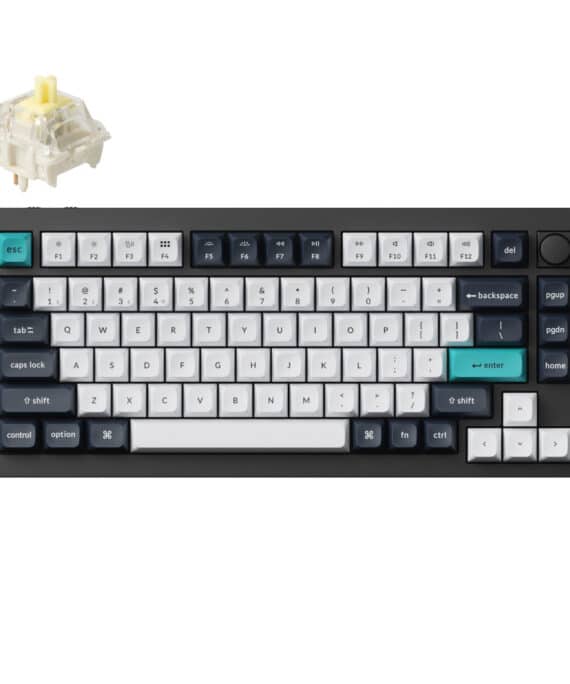 Keychron Q1 Max QMK/VIA RGB Wireless Custom Mechanical Keyboard (Gateron BANANA Switches) - Black