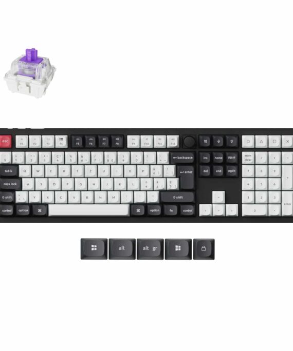 Keychron Q6 HE QMK Full-size Wireless Custom Mechanical Keyboard (Nebula Switch) – Carbon Black