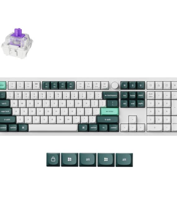 Keychron Q6 HE QMK Full-size Wireless Custom Mechanical Keyboard (Nebula Switch) – Shell White