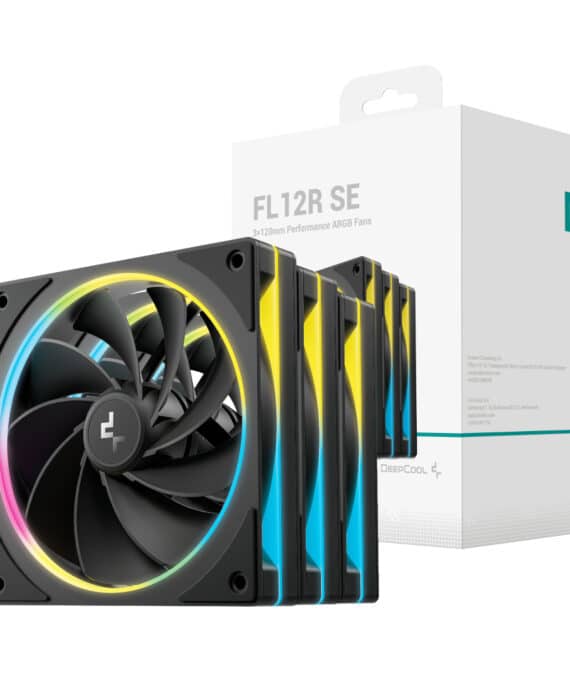 DeepCool FL12R SE 3-in-1 ARGB 120mm PWM 3 Fan Pack - Black