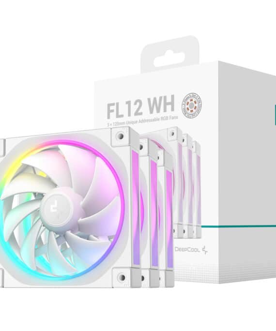 DeepCool FL12 3-in-1 ARGB 120mm Fan 3 Pack - White