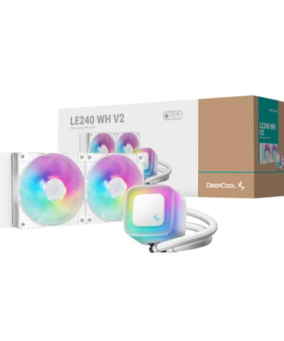 DeepCool LE240 V2 240mm ARGB AIO CPU Liquid Cooler - White