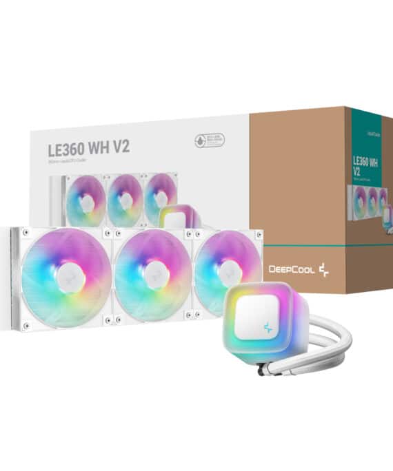 DeepCool LE360 V2 ARGB 360mm AIO Liquid Cooler - White
