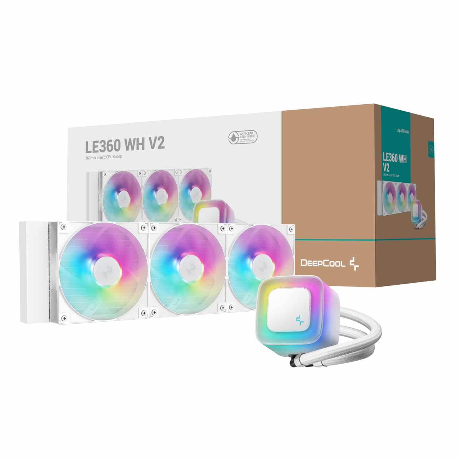 Deepcool Le360 V2 Argb 360Mm Aio Liquid Cooler - White 1 Deepcool Le360 V2 Argb 360Mm Aio Liquid Cooler - White