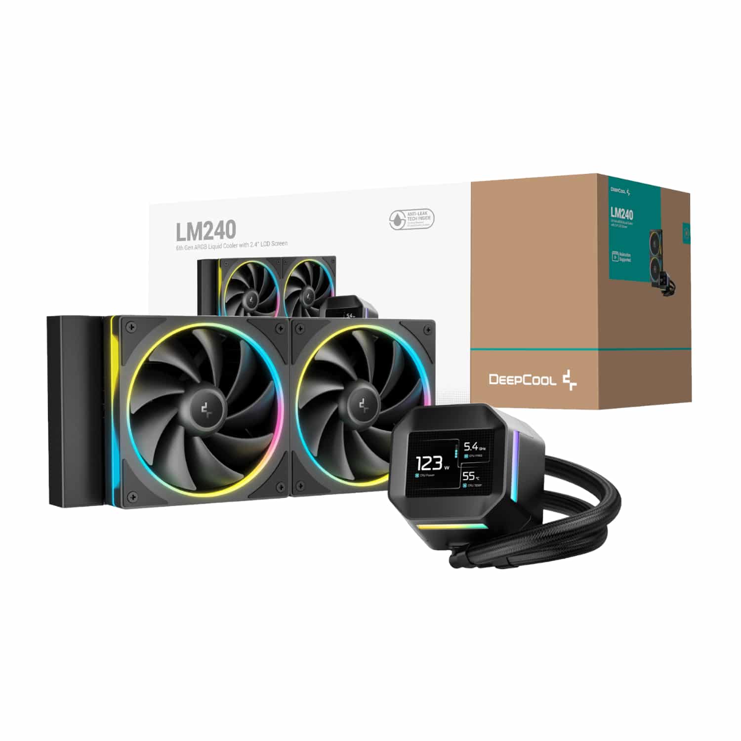 Deepcool Lm240 Argb 240Mm Aio Cpu Liquid Cooler - Black 1 Deepcool Lm240 Argb 240Mm Aio Cpu Liquid Cooler - Black