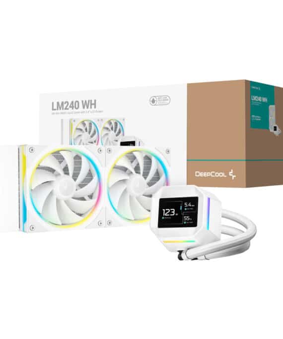 DeepCool LM240 ARGB 240mm AiO CPU Liquid Cooler - White