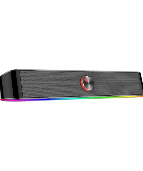 REDRAGON 2.0 Sound Bar ADIEMUS 2 x 3W RGB USB|Aux PC Gaming Speaker - Black