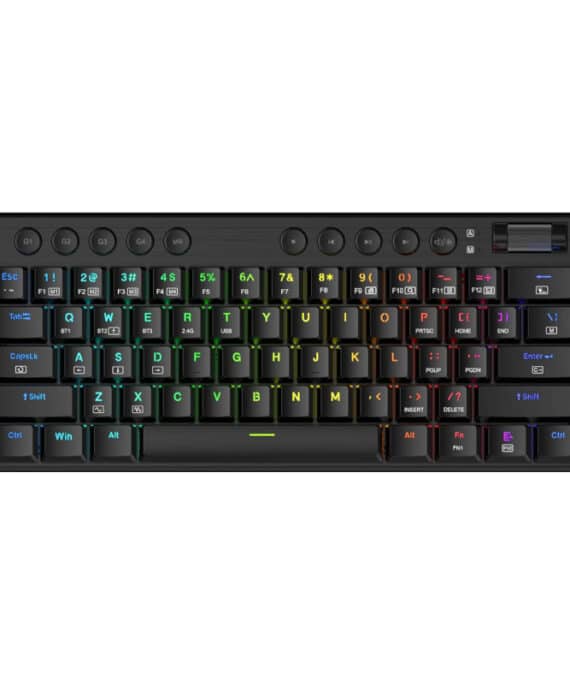 REDRAGON Horus Mini Pro 61Key Wireless Bluetooth Red Switch RGB Low Profile Gaming Mechanical Keyboard - Black