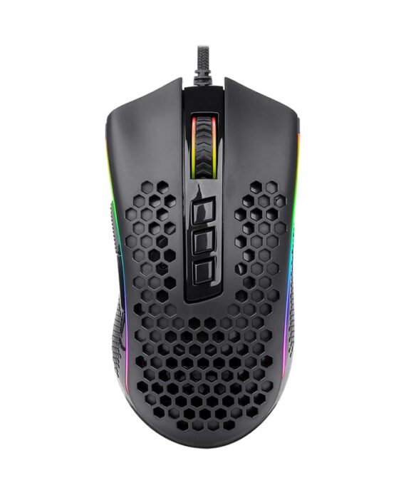 REDRAGON STORM 12400DPI 7 Buttons|Ergonomic Design|P3327 Optical Sensor|Lightweight Body|RGB Backlit gaming Mouse - Black