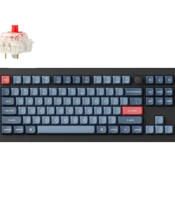Keychron V3 Max QMK/VIA 80% Wireless Custom Mechanical Keyboard (Red Switch) – Carbon Black