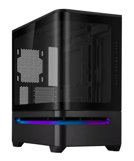 Asus Prime AP202 Curved Tempered Glass Micro-ATX Chassis – Black