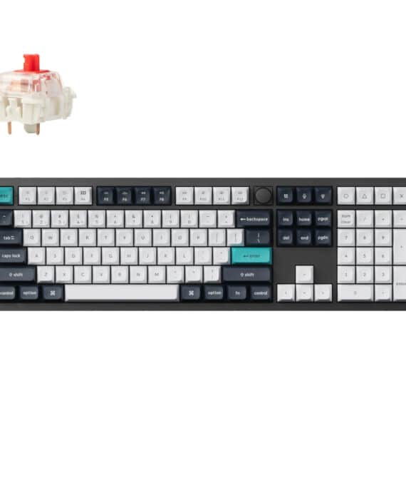 Keychron Q6 Max 100% Full Assembled Knob Red Switch Hot-Swap Gateron Jupiter RGB Wireless Keyboard - Black