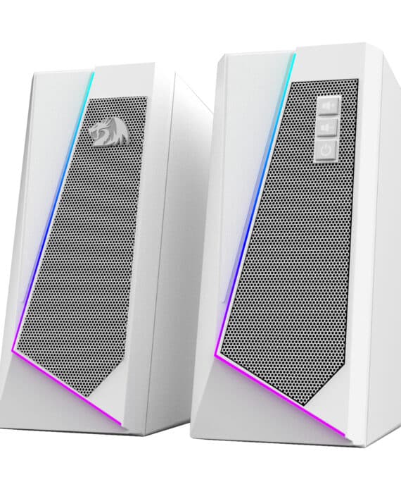 Redragon GS20W ANVIL 3W 2.0 RGB Stereo Desktop PC Speakers - White