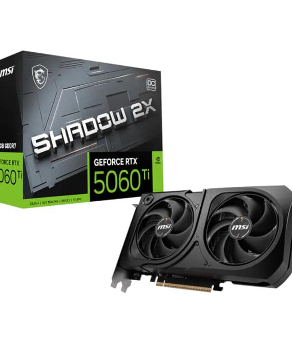 MSI GeForce RTX 5060 Ti SHADOW 2X OC PLUS 128-bit GDDR7 8GB Graphics Card