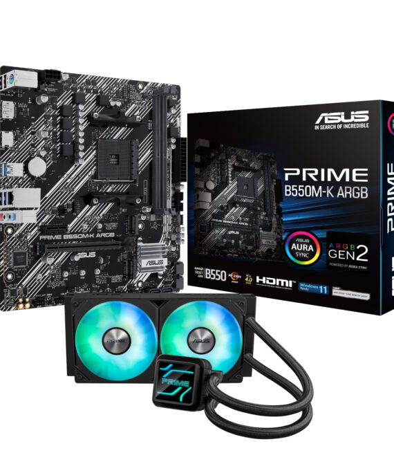 Welcome To Adgear.co.za 10 Asus Prime B550M-K Argb Am4 And Asus Prime Lc 240 Argb Liquid Cpu Cooler Bundle