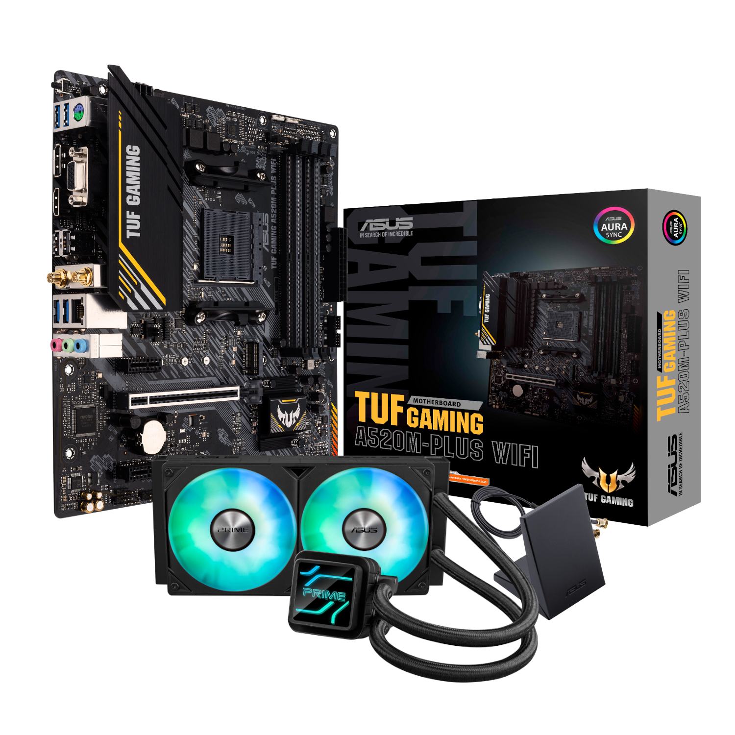 Asus Tuf Gaming A520M-Plus Wifi Am4 And Asus Prime Lc 240 Argb Liquid Cpu Cooler Bundle 1 Asus Tuf Gaming A520M-Plus Wifi Am4 And Asus Prime Lc 240 Argb Liquid Cpu Cooler Bundle