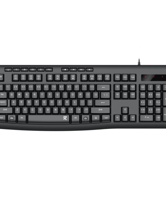 Redragon Bk-7366 Full-Size Ergonomic Wired Membrane Office Keyboard - Black