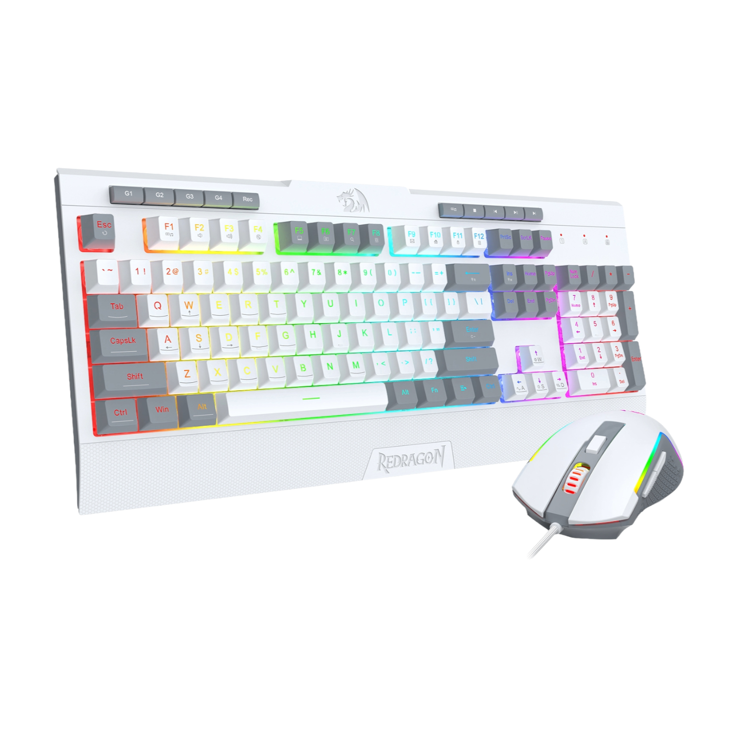 Redragon S151 Wired Rgb Gaming Keyboard And Mouse Combo - White And Grey 1 Redragon S151 Wired Rgb Gaming Keyboard And Mouse Combo - White And Grey