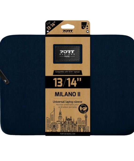 Port Designs Milano II Eco 13/14" Universal Laptop Sleeve - Navy Blue