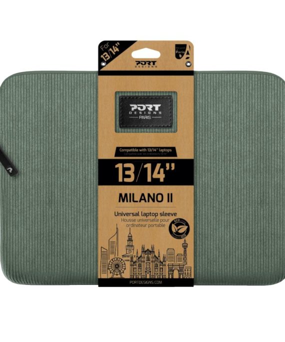 Port Designs Milano II Eco 13/14" Universal Laptop Sleeve - Sage Green