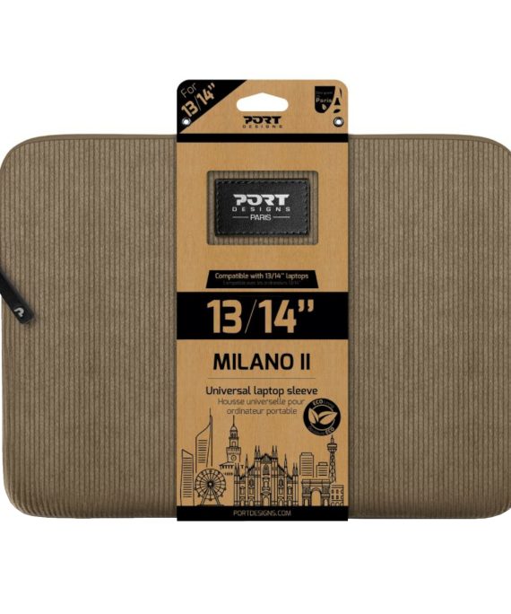 Port Designs Milano II Eco 13/14" Universal Laptop Sleeve - Desert Brown