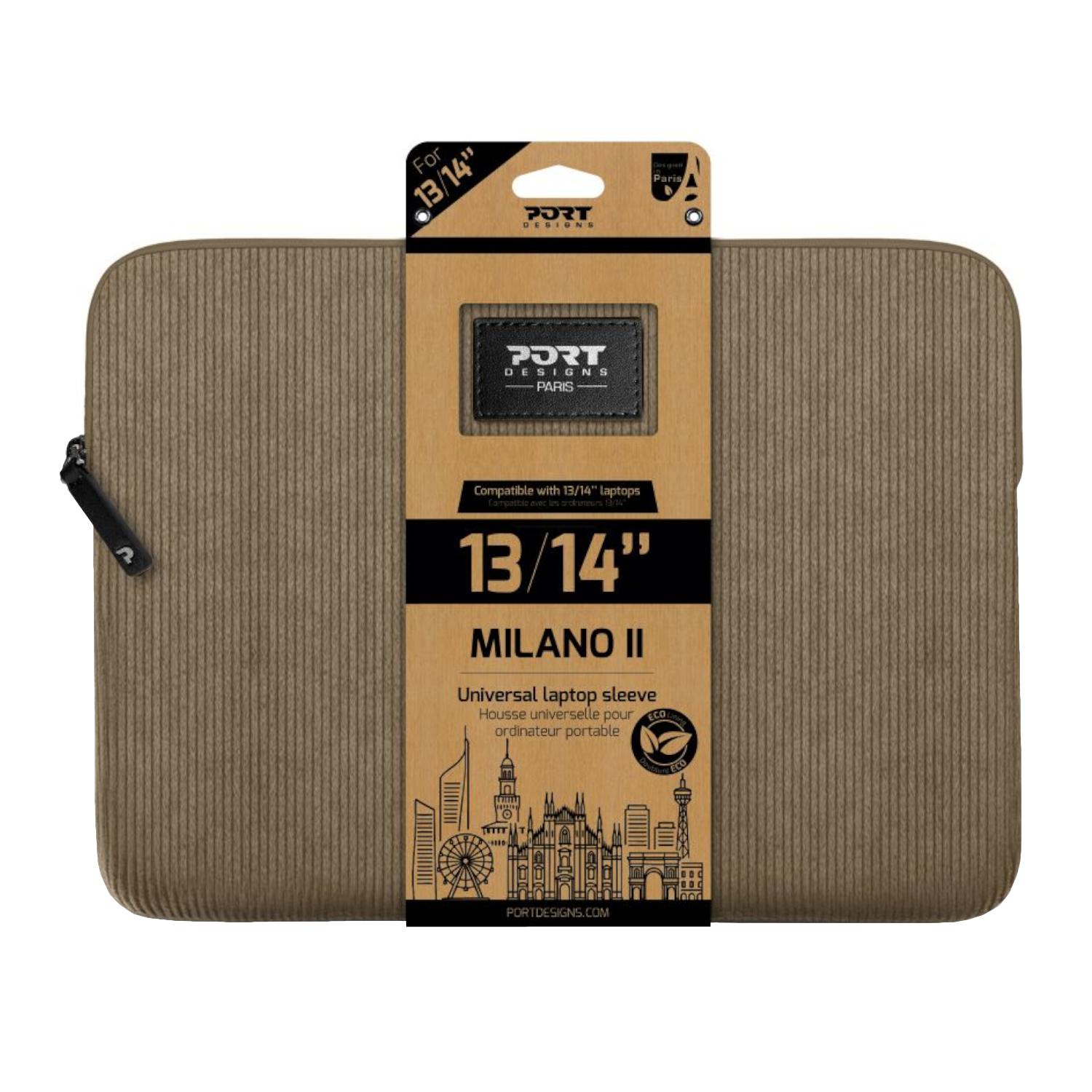 Port Designs Milano Ii Eco 13/14&Quot; Universal Laptop Sleeve - Desert Brown 1 Port Designs Milano Ii Eco 13/14&Quot; Universal Laptop Sleeve - Desert Brown