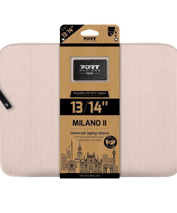 Port Designs Milano II Eco 13/14" Universal Laptop Sleeve - Plush Pink