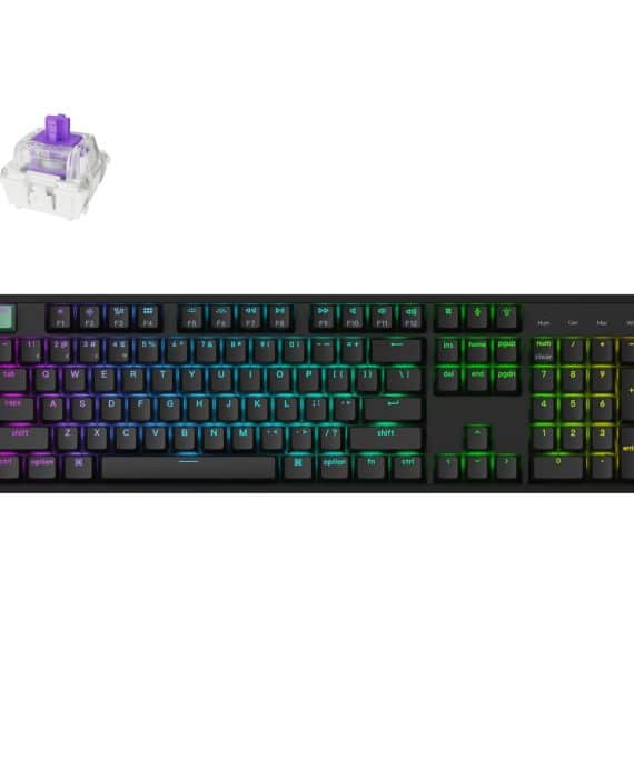 Keychron K10 He 100% Hot-Swap Gateron Dbl-Rail Nebula Switch Rgb Wireless Keyboard - Black