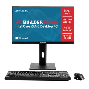 Pcbuilder Fusion 24&Quot; Intel Core I3-12100 8Gb Ddr5 512Gb Windows 11 Aio Desktop Pc