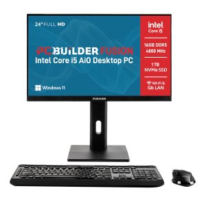Pcbuilder Fusion 24&Quot; Intel Core I5-12400 16Gb Ddr5 1Tb Windows 11 Aio Desktop Pc