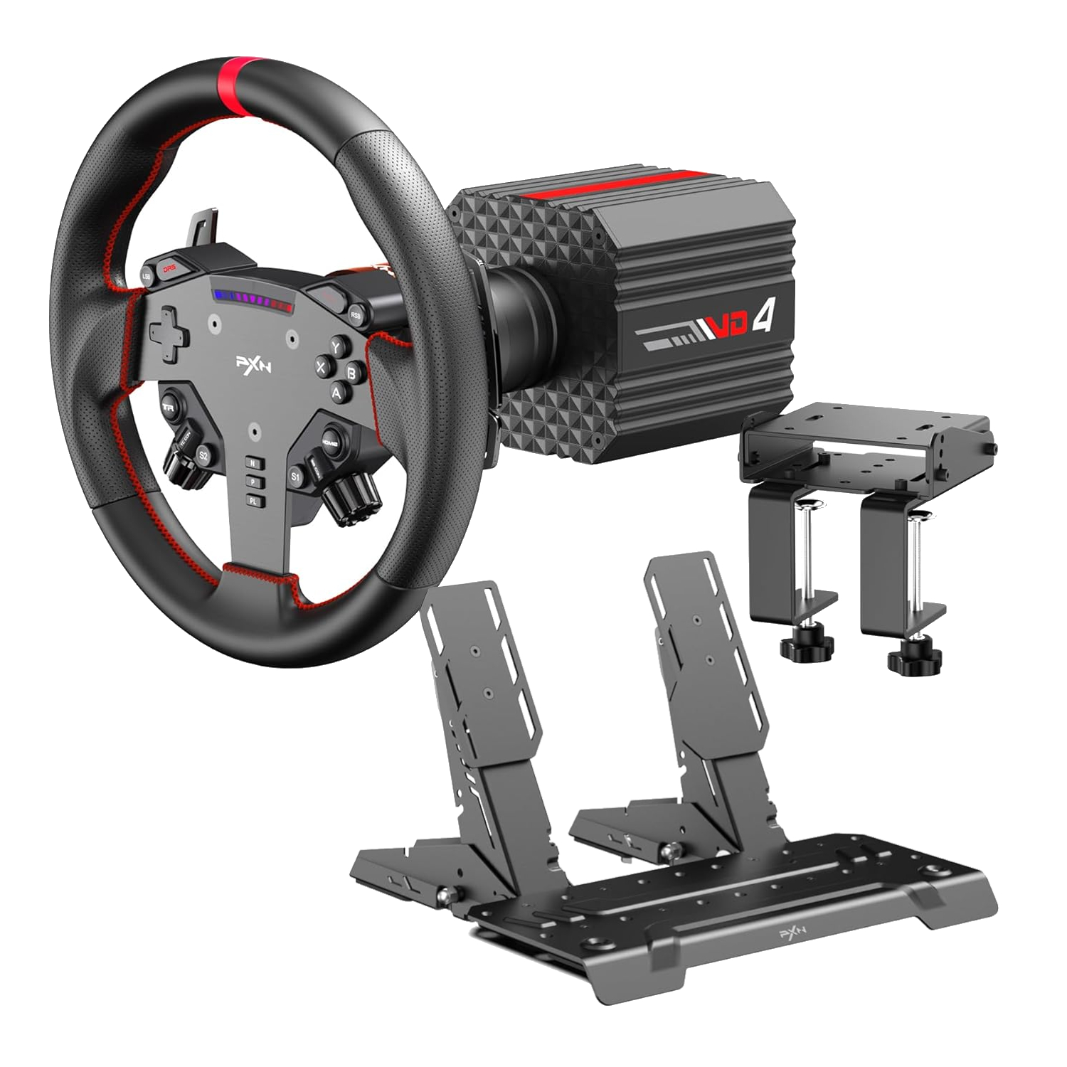 Pxn Vd4 Direct Drive Sim Racing Wheel – Pd-Hm Dual Pedal – Z8 Clamp Bundle 1 Pxn Vd4 Direct Drive Sim Racing Wheel – Pd-Hm Dual Pedal – Z8 Clamp Bundle