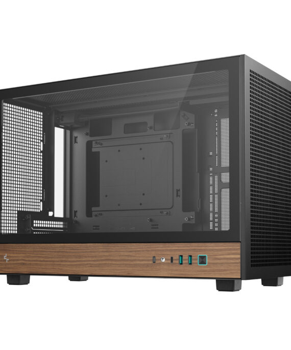 DeepCool CH260 Wood mATX Gaming Chassis - Black