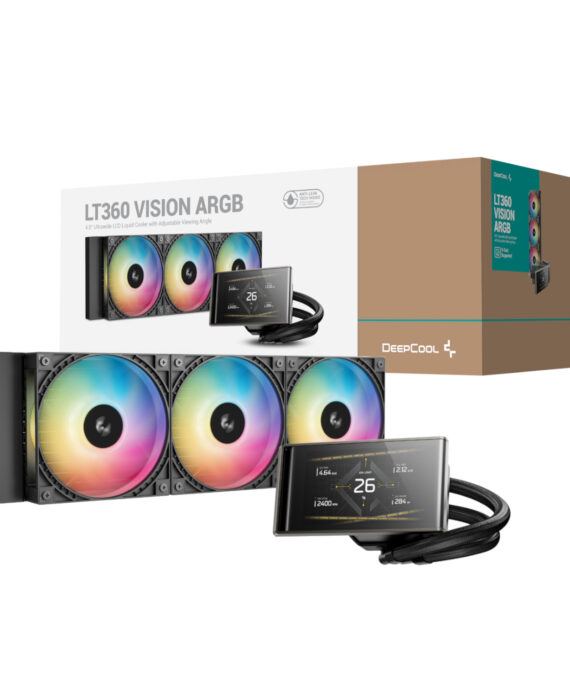 DeepCool LT360 VISION ARGB 4.5" LCD All-in-one CPU Liquid Cooler - Black