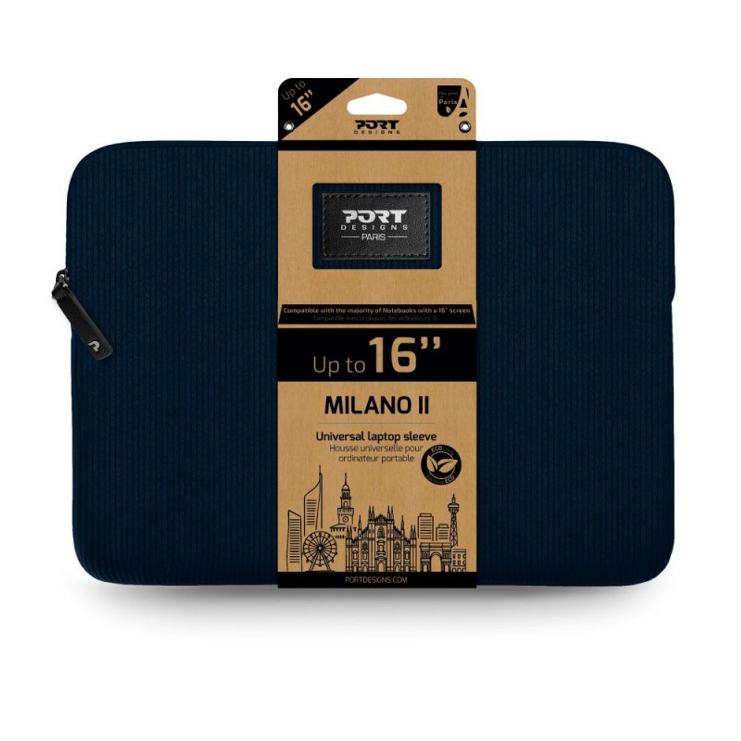 Port Milano Ii Eco Laptop Sleeve 16&Quot; Navy Blue 1 Port Milano Ii Eco Laptop Sleeve 16&Quot; Navy Blue