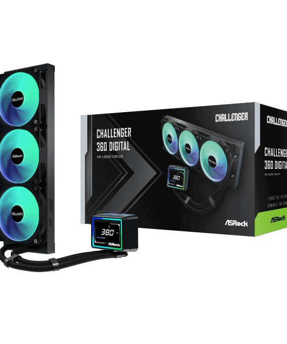 ASRock Challenger 360 Digital AIO Liquid Cooler - Black