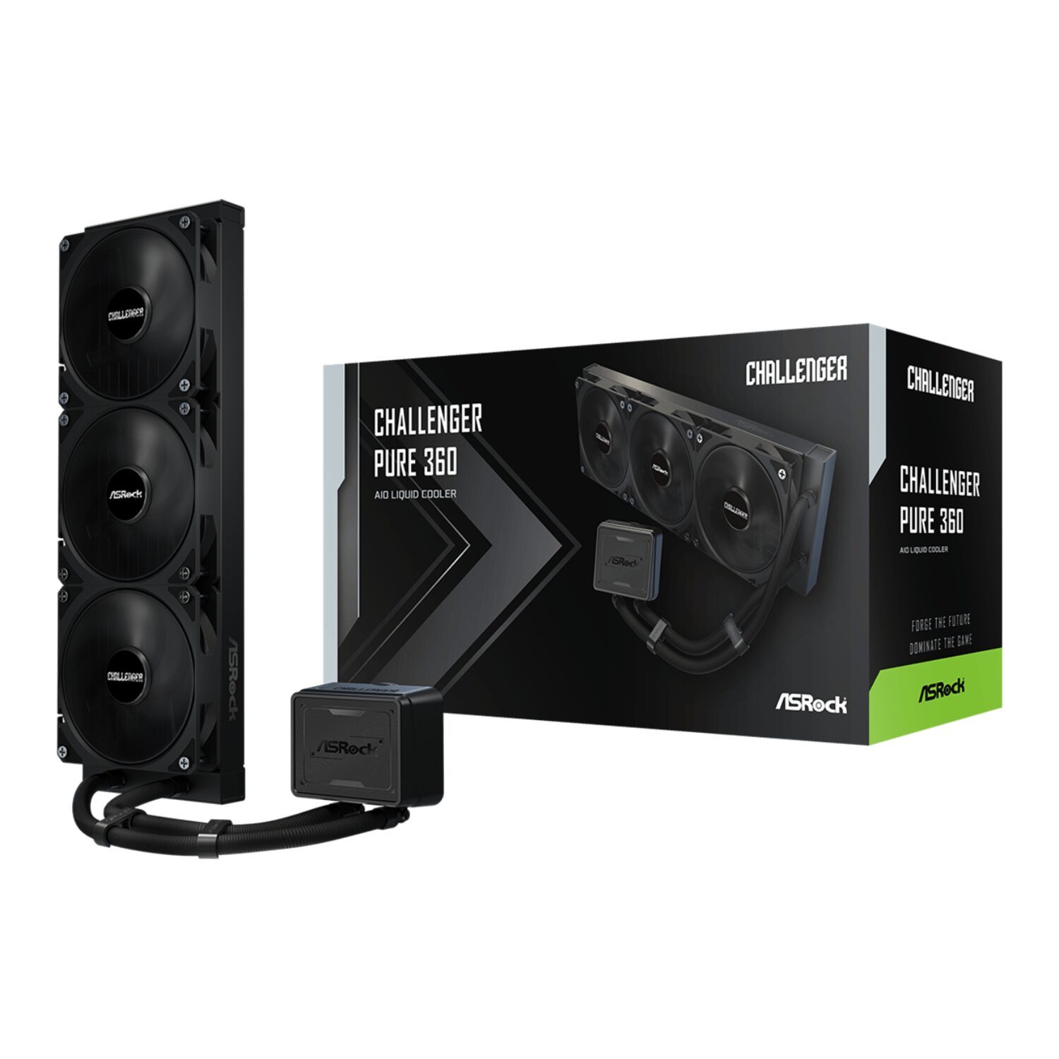 Asrock Challenger Pure 360 Aio Liquid Cooler - Black 1 Asrock Challenger Pure 360 Aio Liquid Cooler - Black