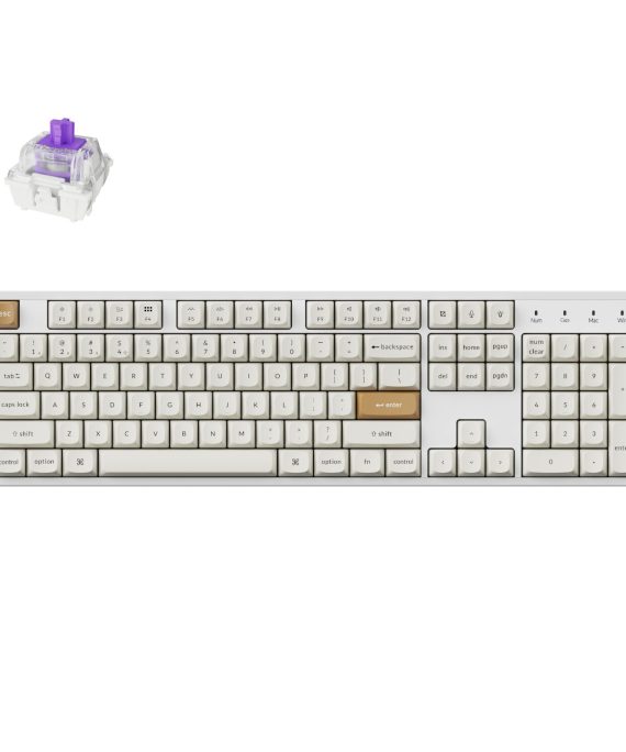 Keychron K10 HE Special Edition Full-size Hot-Swap Gateron Dbl-Rail Nebula Switch RGB Wireless Keyboard - White (Wood + Al)