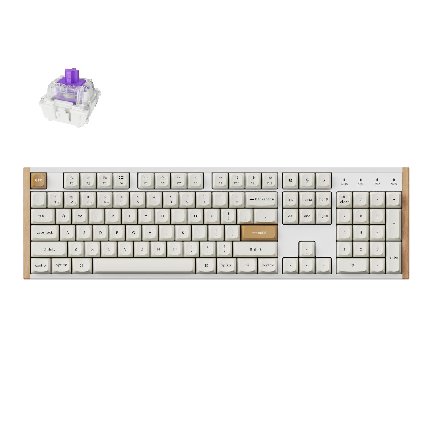Keychron K10 He Special Edition Full-Size Hot-Swap Gateron Dbl-Rail Nebula Switch Rgb Wireless Keyboard - White (Wood + Al) 1 Keychron K10 He Special Edition Full-Size Hot-Swap Gateron Dbl-Rail Nebula Switch Rgb Wireless Keyboard - White (Wood + Al)